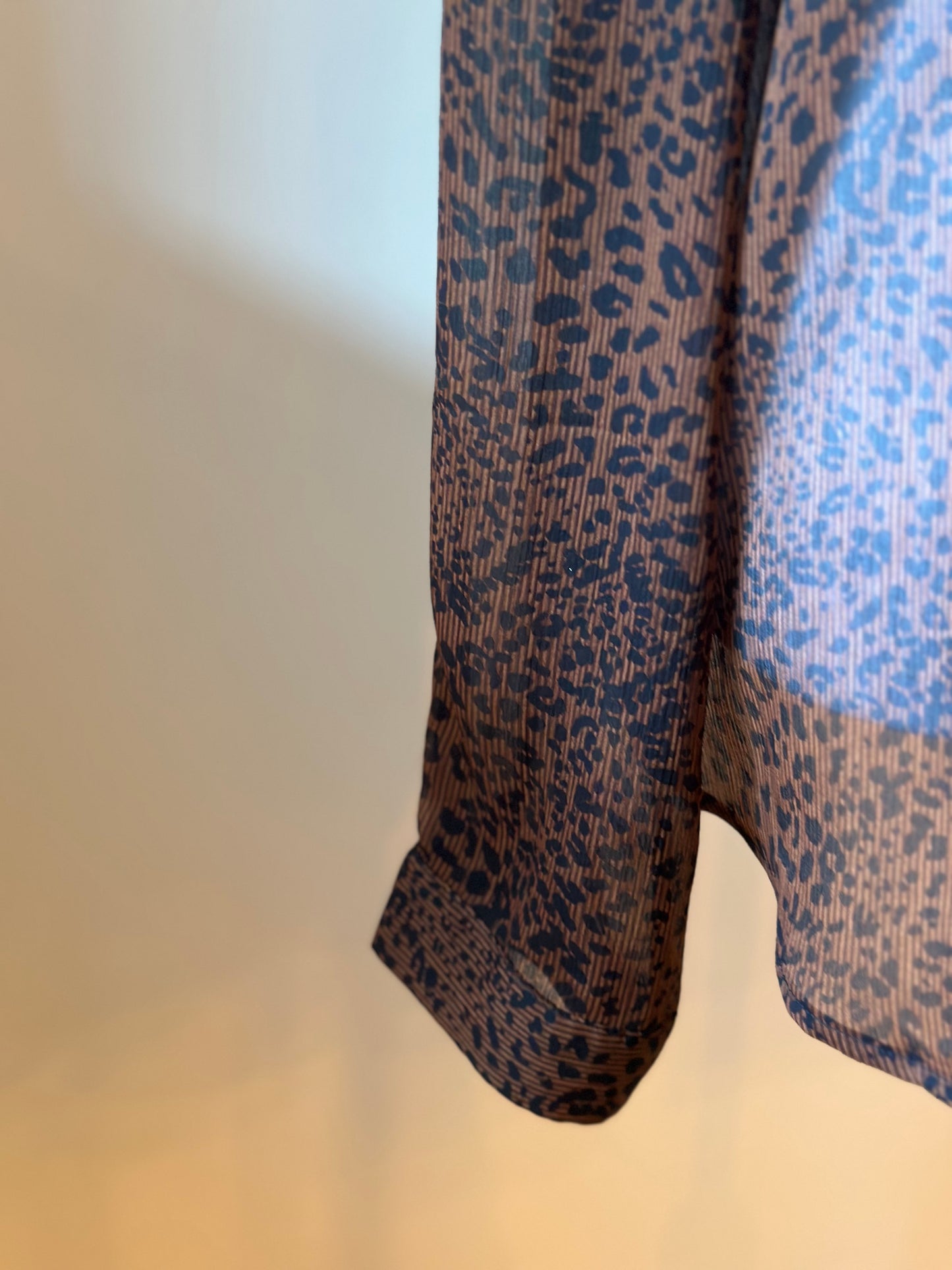 Blouse imprimée léopard fluide marron T.44