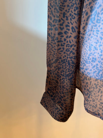 Blouse imprimée léopard fluide marron T.44