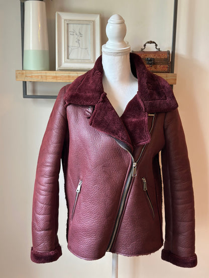 Veste manteau fourrée unie T.38