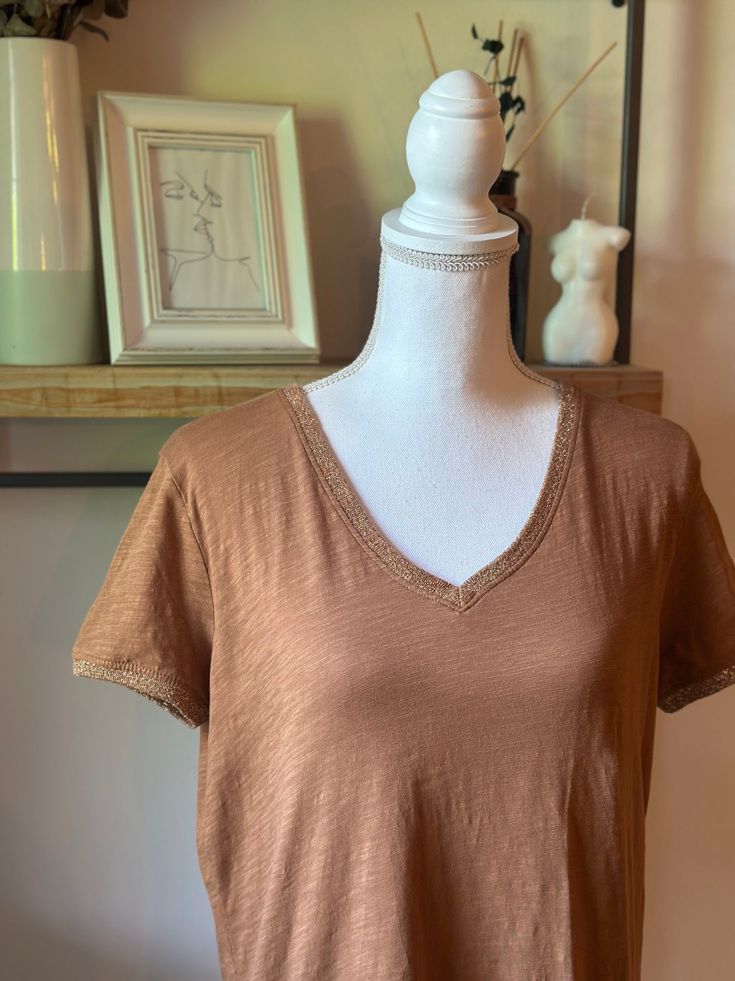 T-shirt Sora camel irisé – Taille M