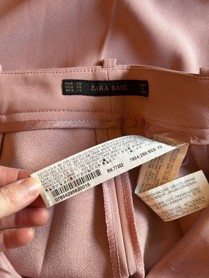 Pantalon large rose poudré T.34