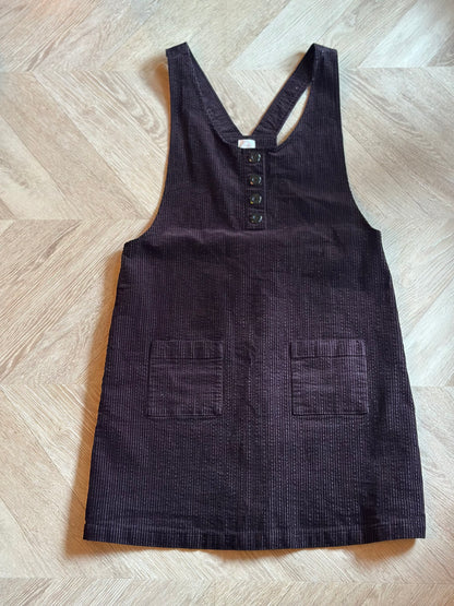 Robe salopette velours côtelé Taninette marron prune T.38/40