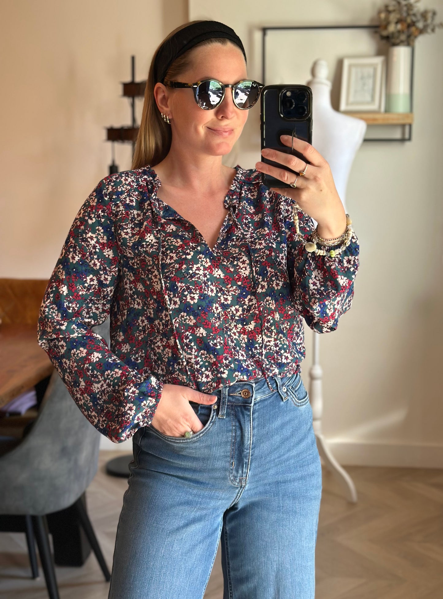 Blouse fluide imprimé fleuri T.38