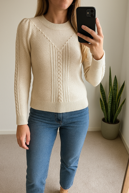 Pull torsadé ivoire T.36