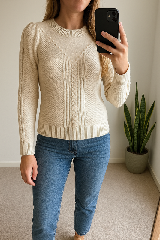 Pull torsadé ivoire T.36