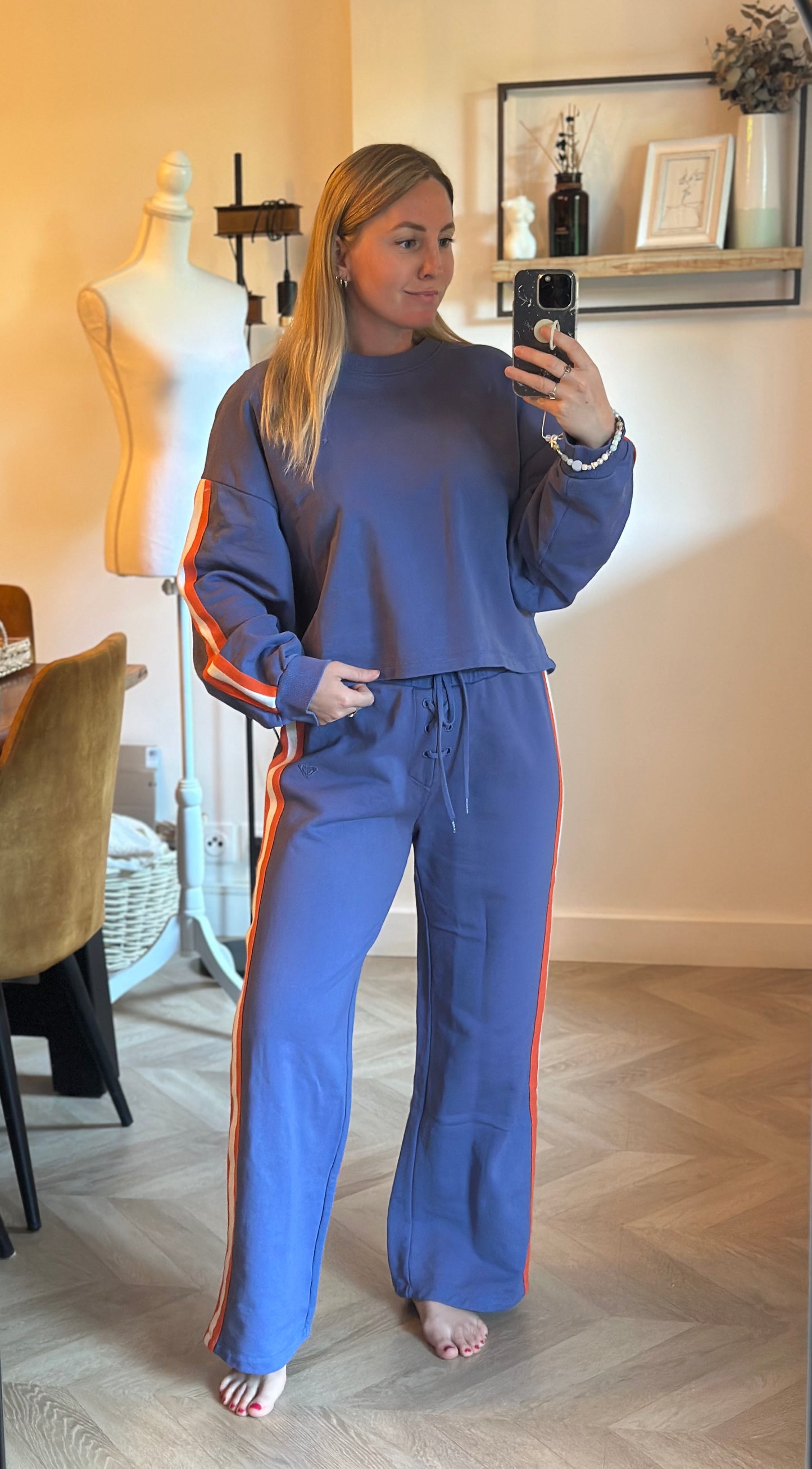 Ensemble jogging bleu sweat oversize pantalon T.38