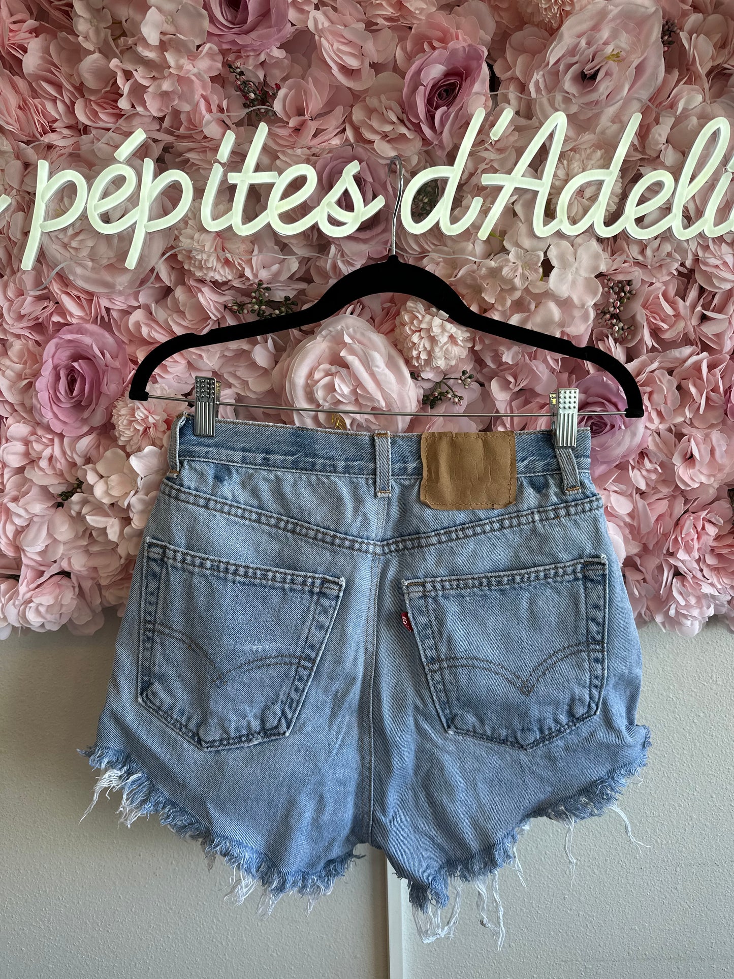 Short en jean bleu vintage T.36