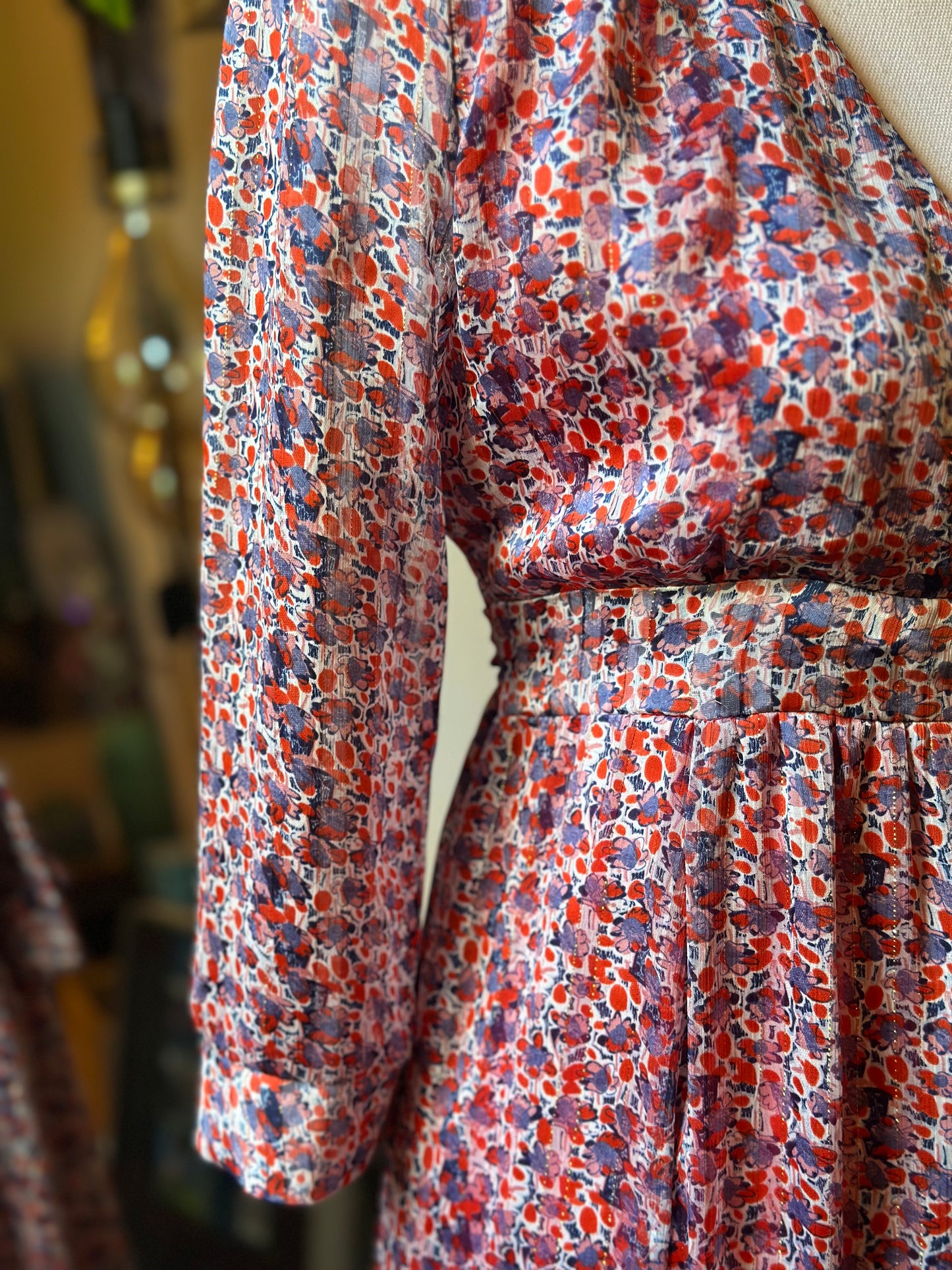 Robe longue fleurie multicolore T.36