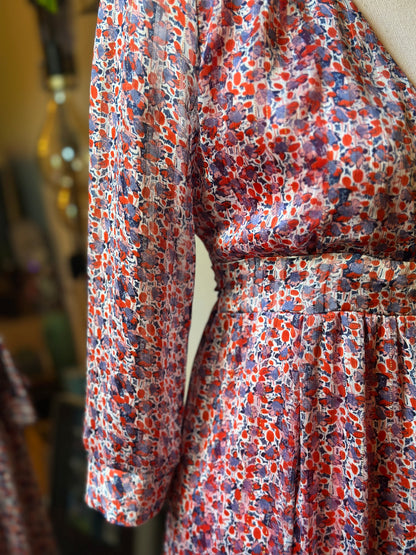 Robe longue fleurie multicolore T.36