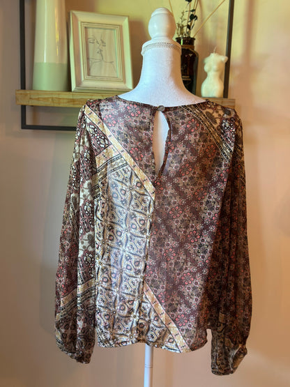 Blouse bohème imprimé patchwork Made in Italy T.U (38 au 42)
