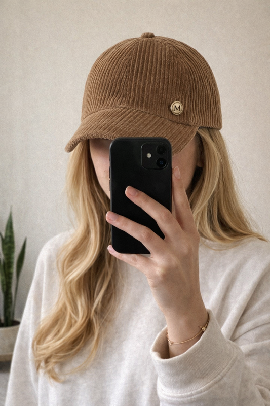 Casquette en velours côtelé unie neuf