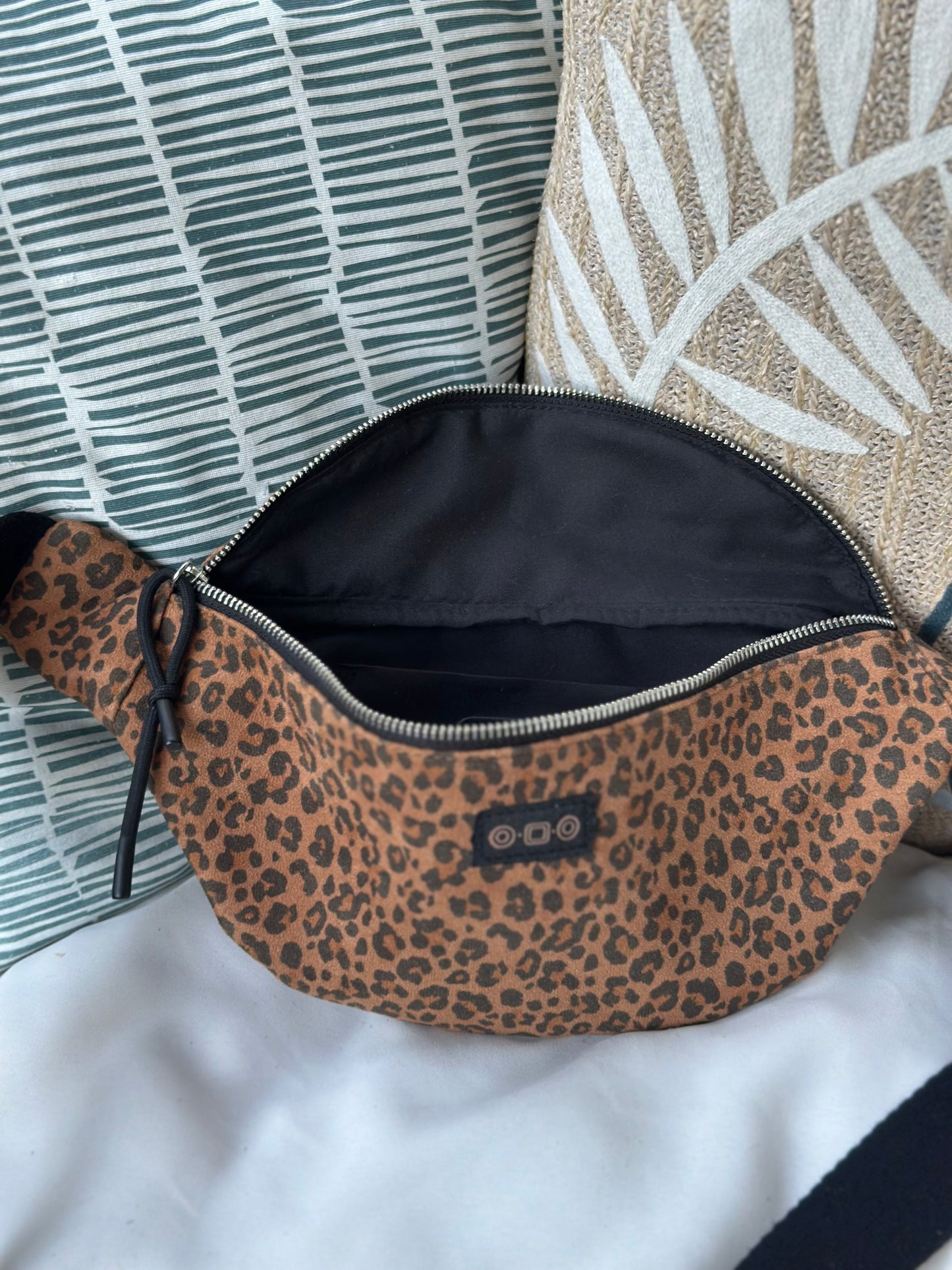 Sac banane imprimé léopard coton marron neuves