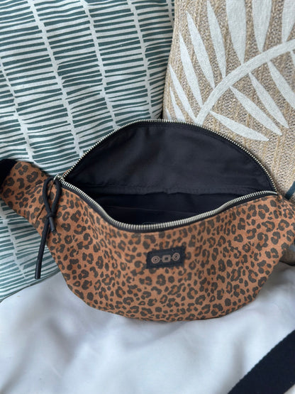 Sac banane imprimé léopard coton marron neuves