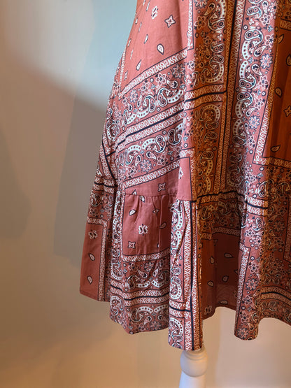 Robe d’été imprimé bandana terracotta T.40