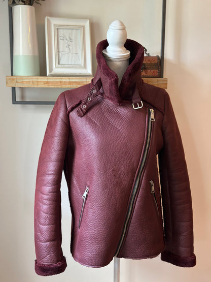 Veste manteau fourrée unie T.38