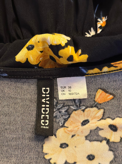 Combishort fleuri noir jaune T.38