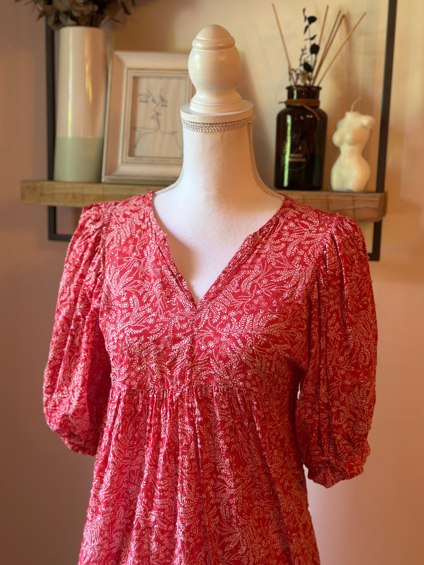 Robe bohème imprimée en coton T.36/38