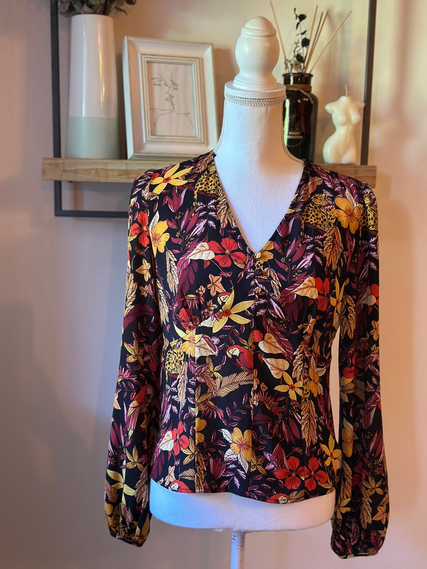 Blouse imprimé tropical T.36