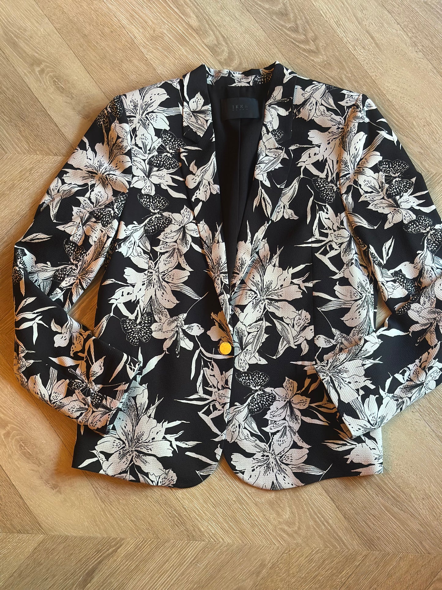 Blazer fluide fleuri noir & blanc T.40