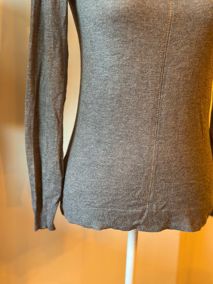 Pull doux gris chiné cachemire T.36