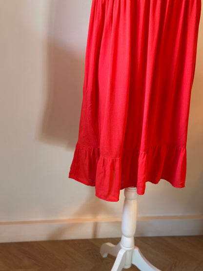 Robe babydoll rouge à dentelle T.40
