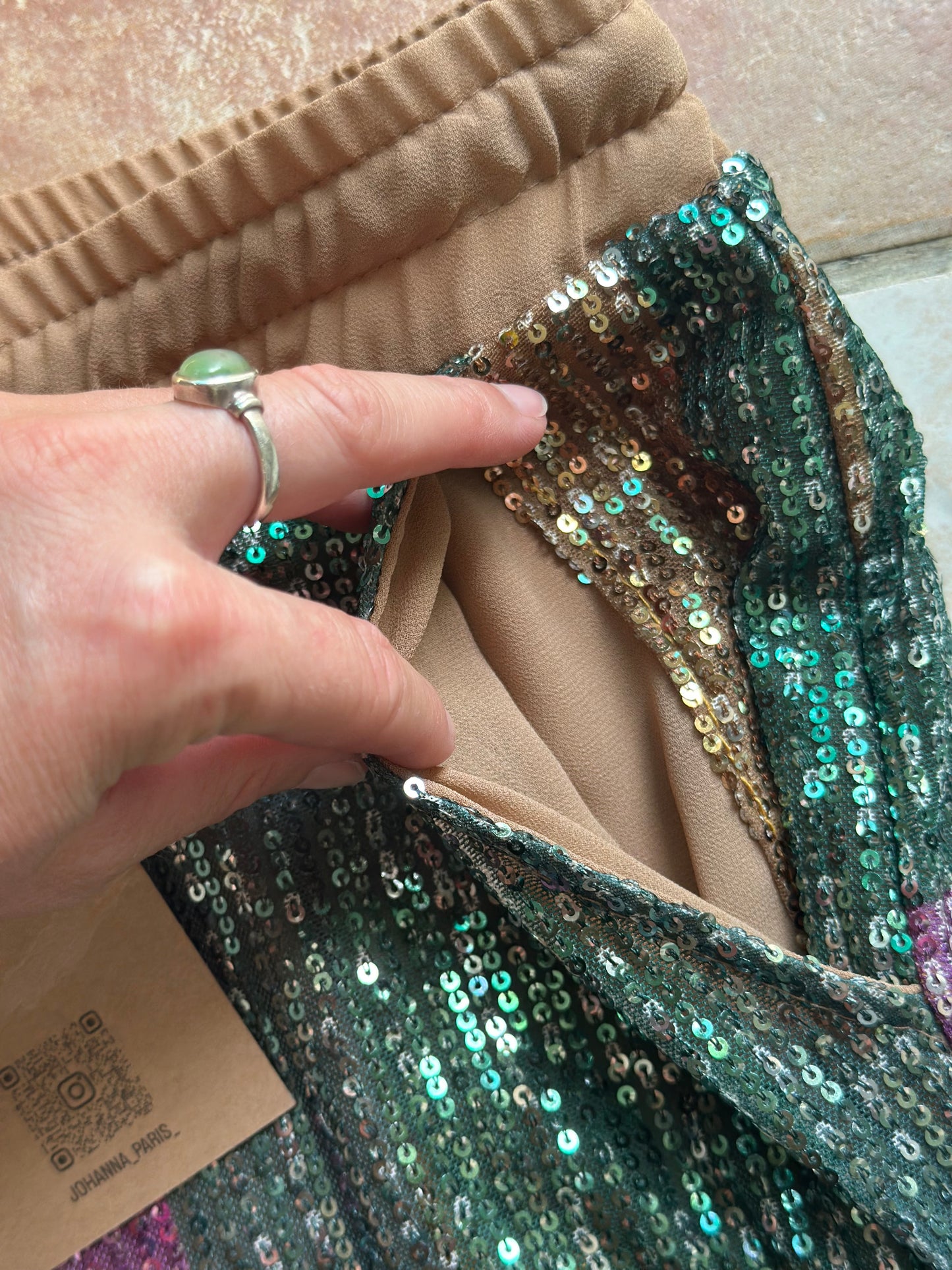 Pantalon à sequins multicolore neuf T.36/38