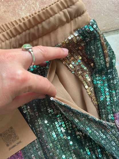 Pantalon à sequins multicolore neuf T.36/38