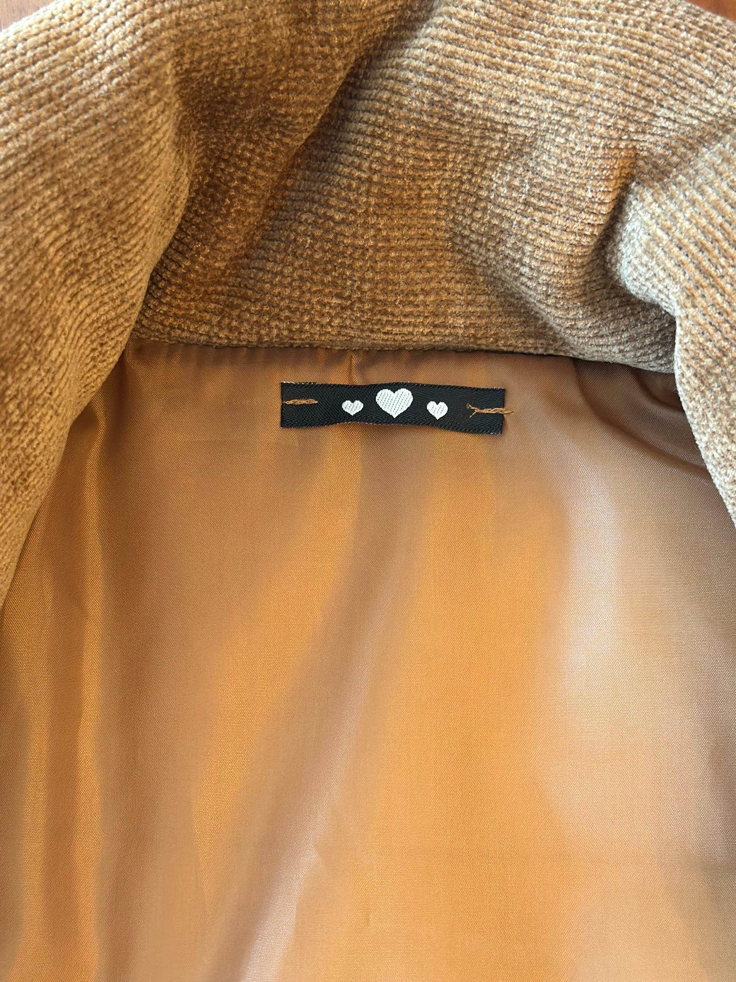 Veste en velours matelassée marron clair T.36/38