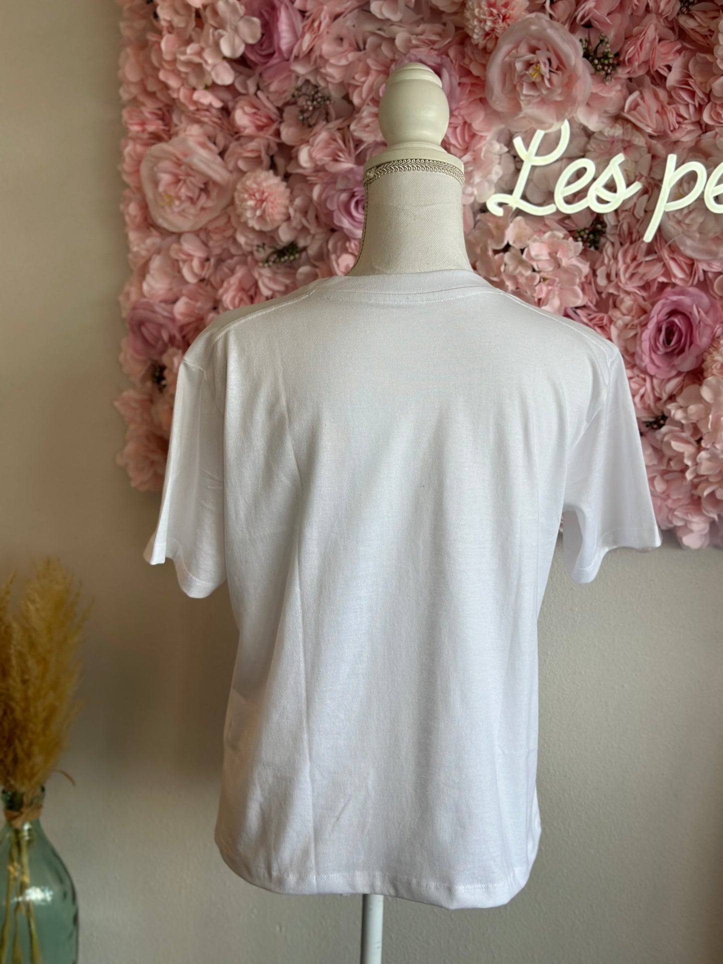 T-shirt imprimé blanc avec un imprimé de palmier, T.U (34 au 40)