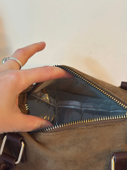 Petit sac à main / bandoulière marron façon daim neuf