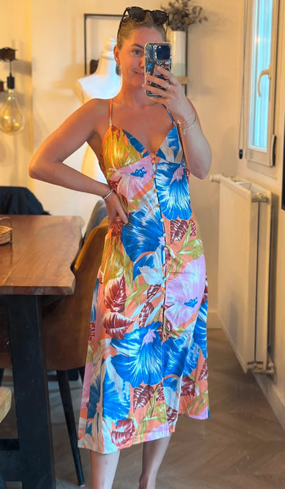 Robe dos nu imprimé fleuri T.34/36