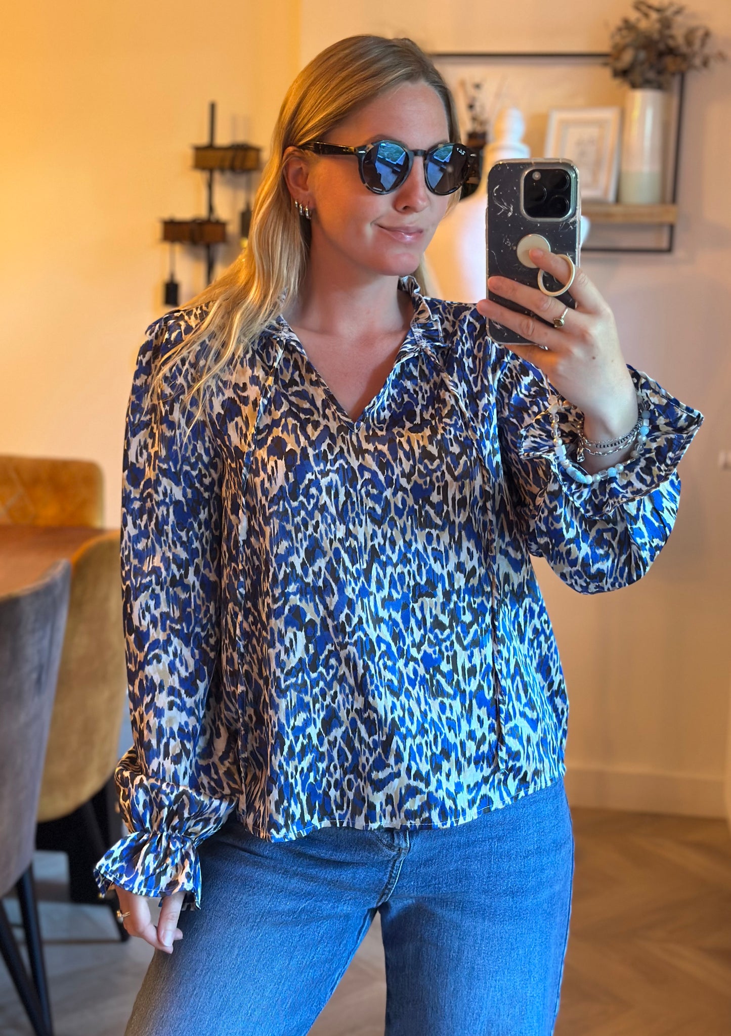 Blouse imprimé léopard bleu T.36/38