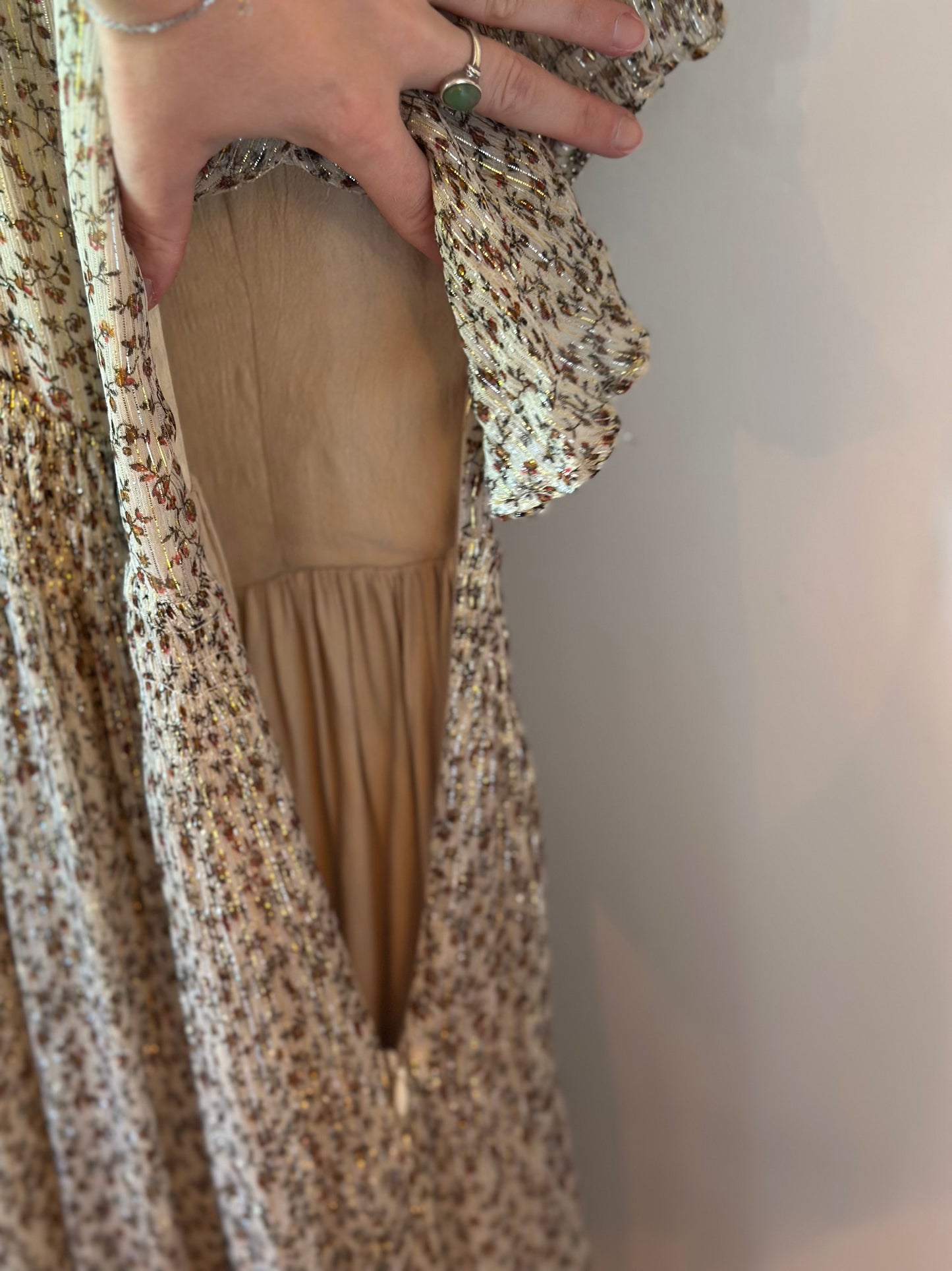 Robe longue plissée fleurie lurex Vanessa Bruno - taille 34