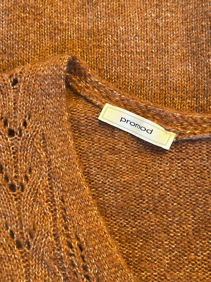 Gilet maille ajourée uni T.42