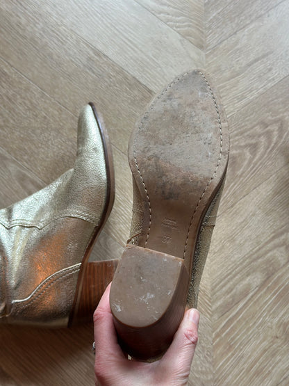 Bottines cuir doré – fabriquées au Portugal T.37