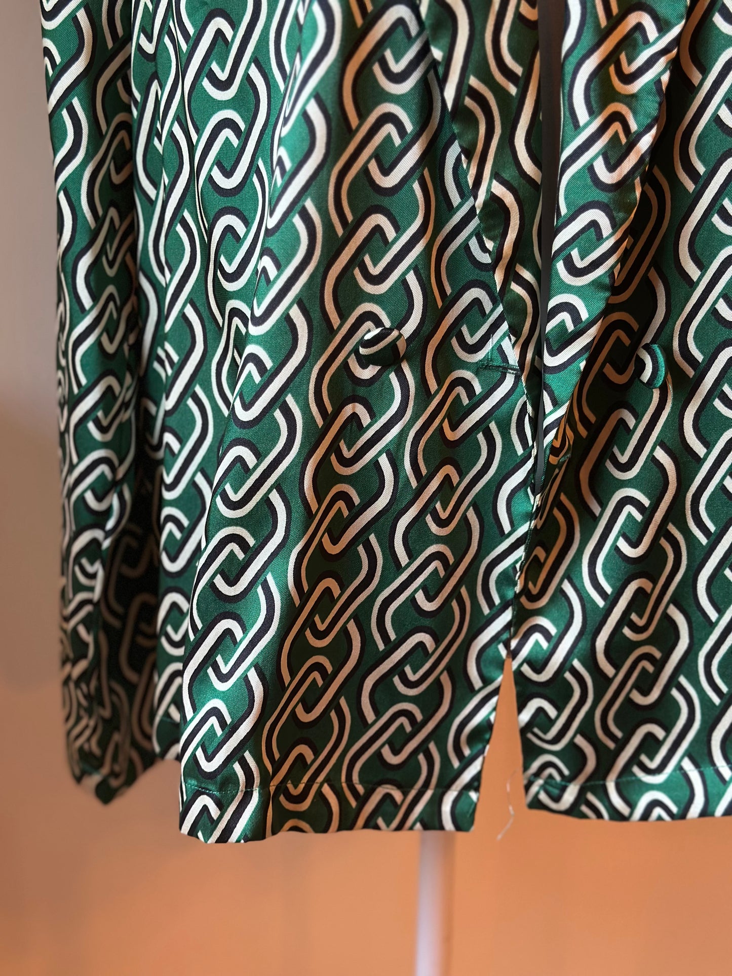 Chemise blazer imprimé chaînes vert T.38