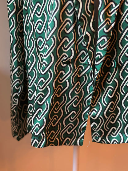 Chemise blazer imprimé chaînes vert T.38