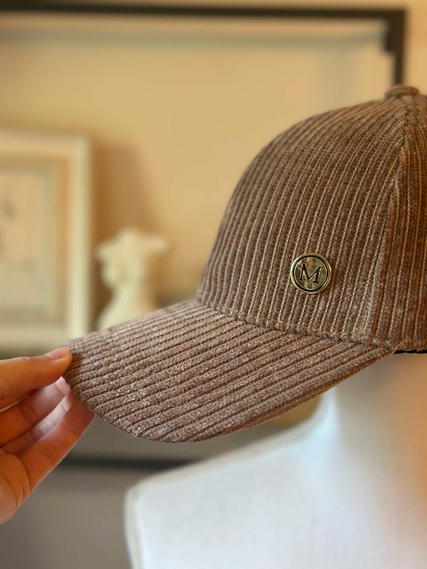 Casquette en velours côtelé unie neuf