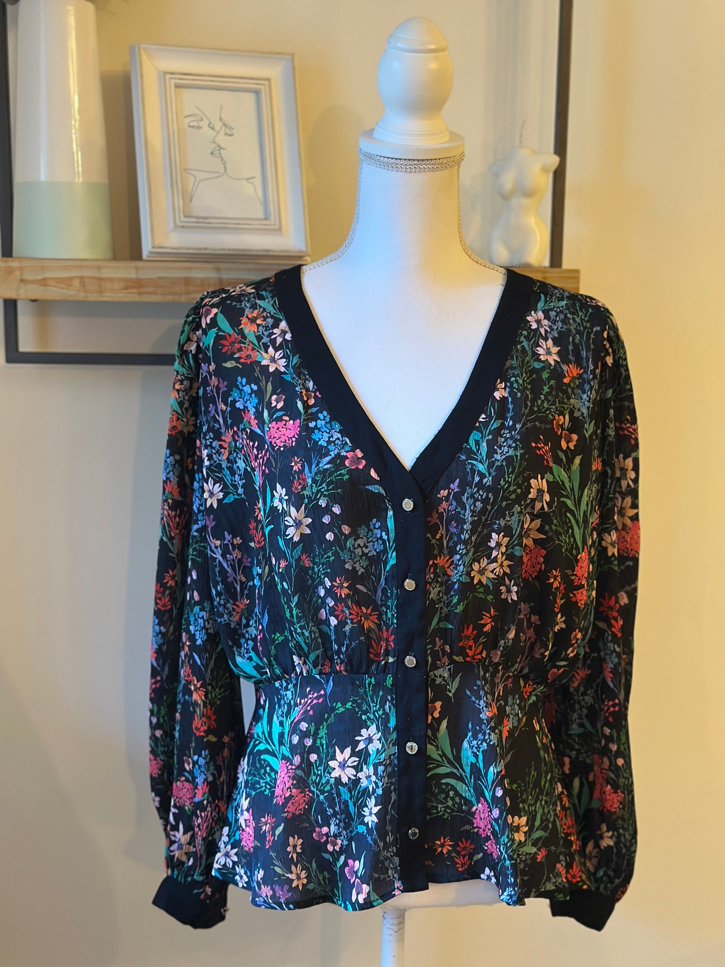 Blouse fluide imprimé fleurs T.40