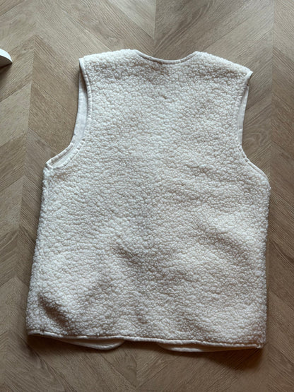 Gilet sans manches effet moumoute écru T.U