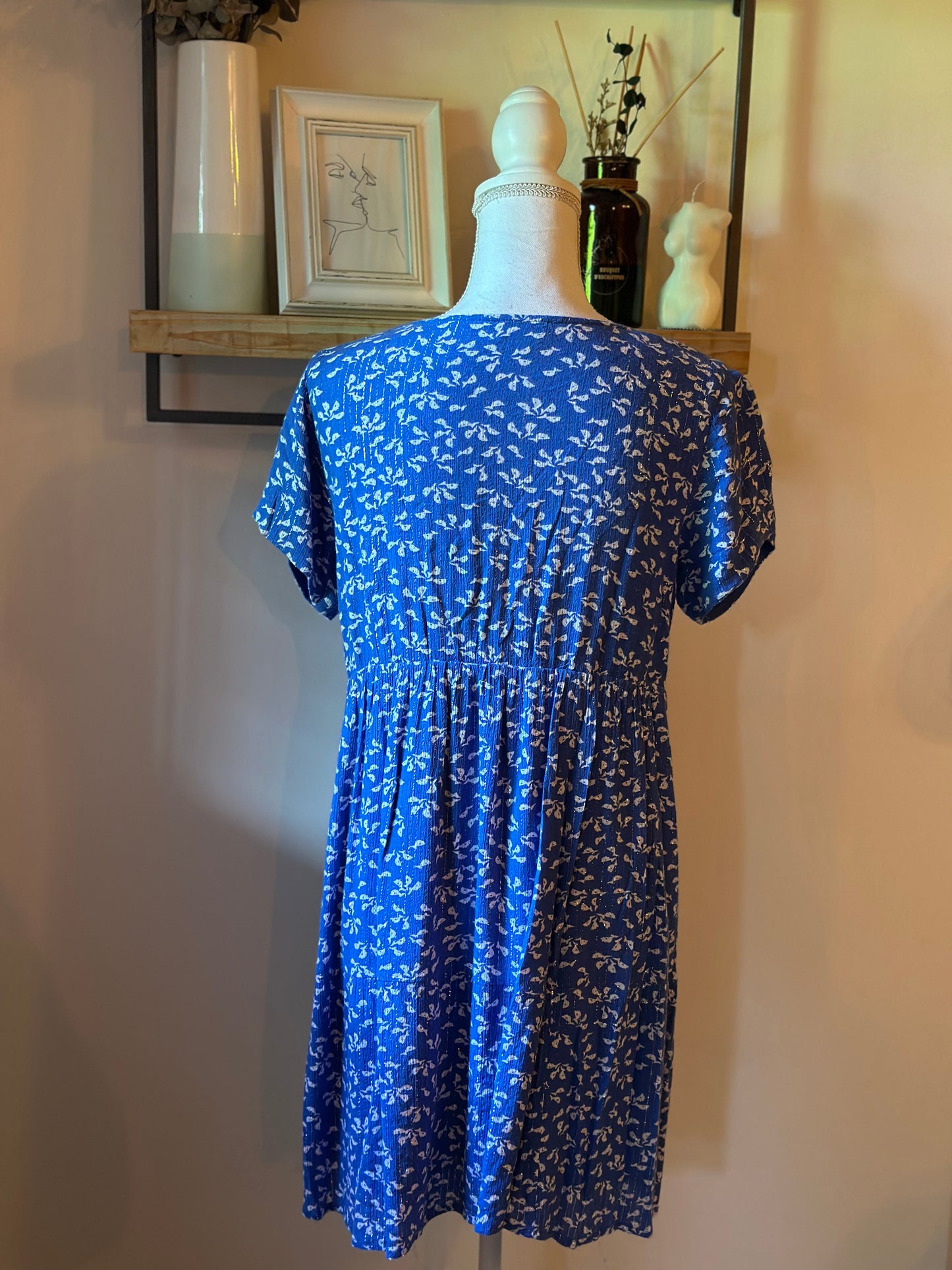 Robe fluide imprimé fleuri lurex T.38