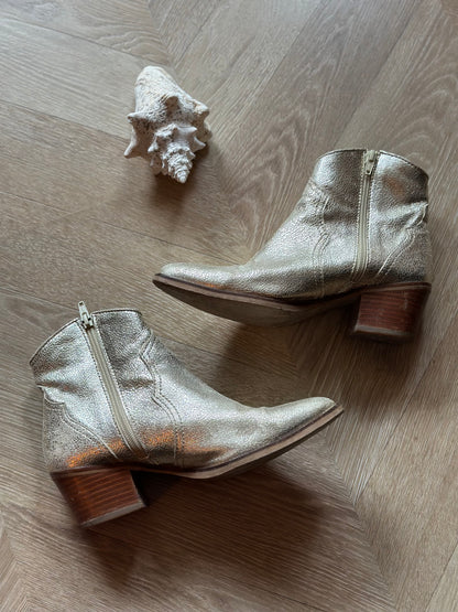 Bottines cuir doré – fabriquées au Portugal T.37