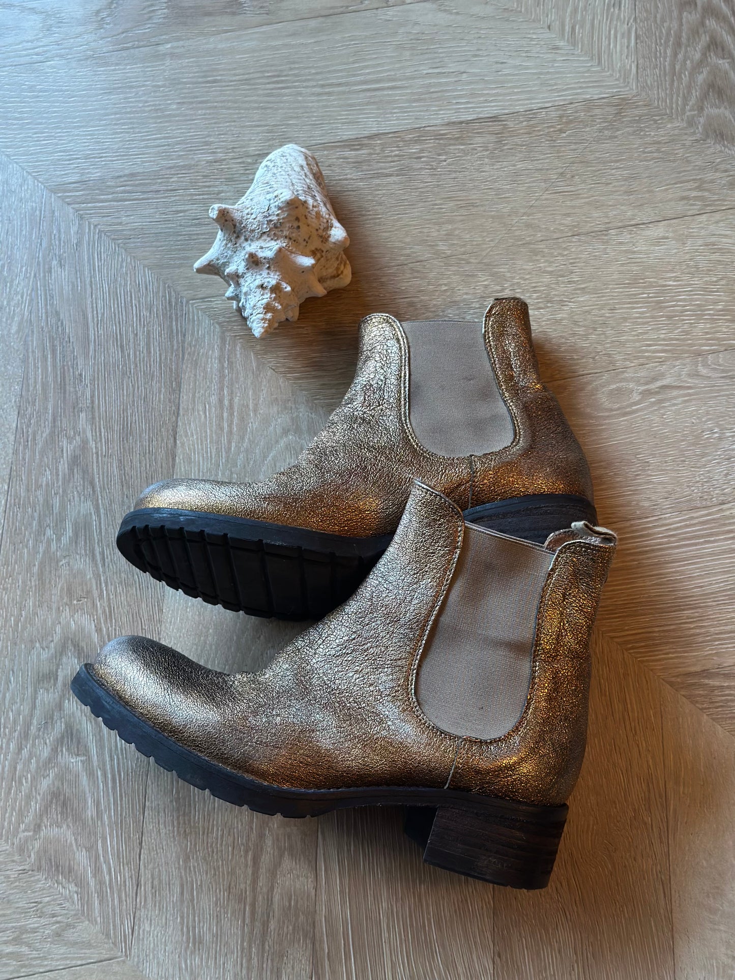 Bottines Chelsea cuir doré Made in Italy T37,5