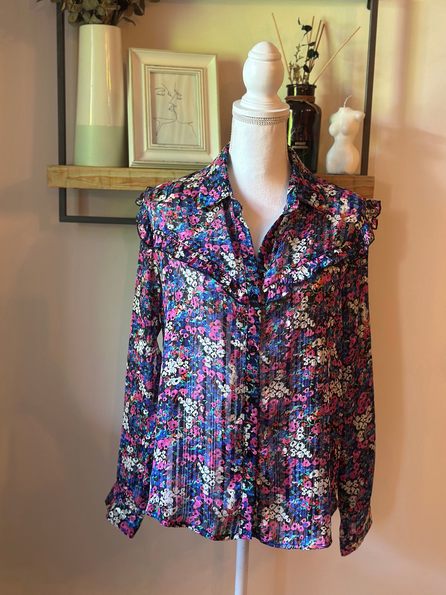 Blouse fluide fleurie multicolore T.36