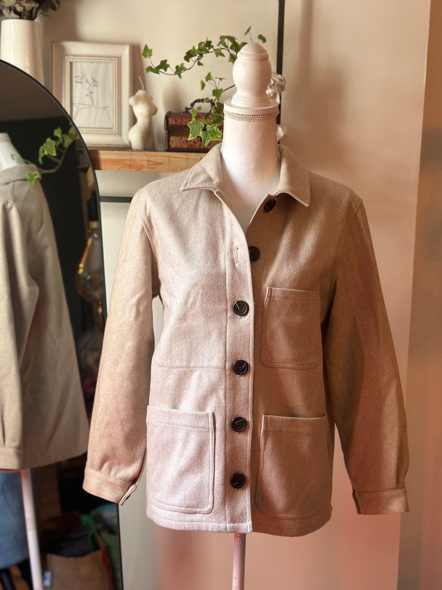 Veste en laine et cachemire beige T.38