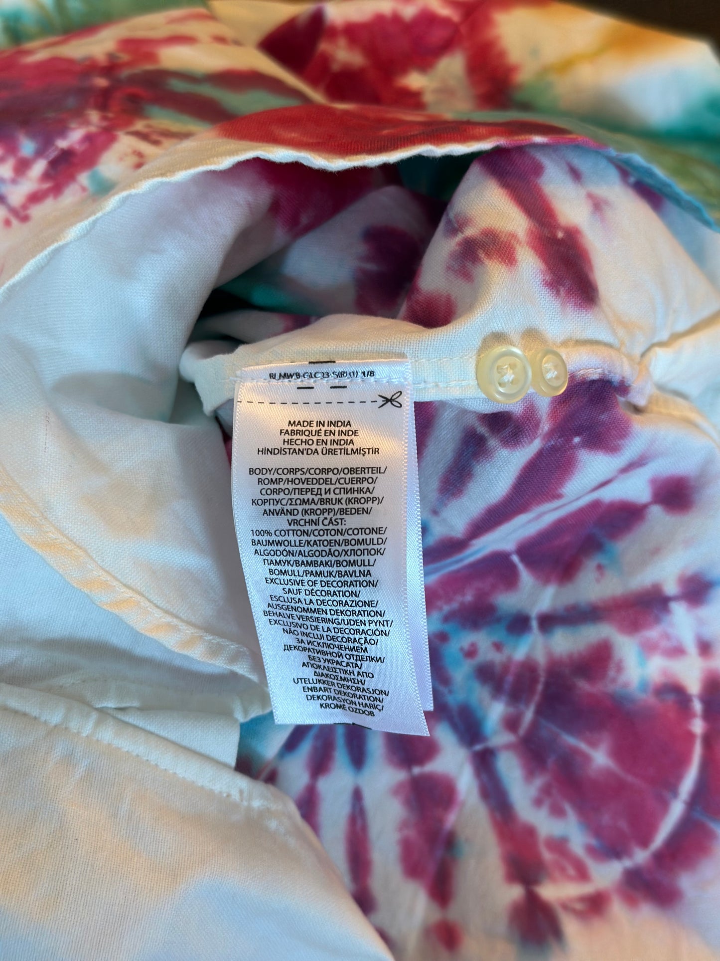 Chemise unisexe tie and dye multicolore T.40/42