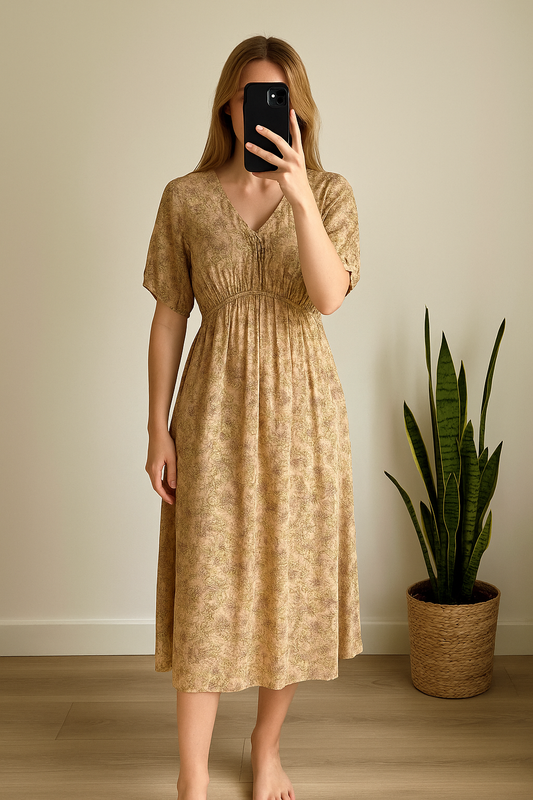 Robe mi-longue fleurie Yaya T.36