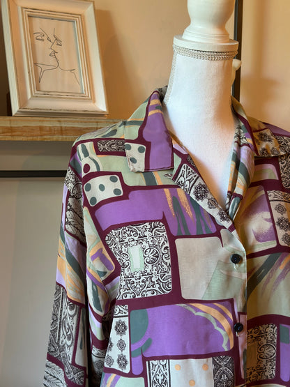 Chemise vintage imprimé patchwork T.U