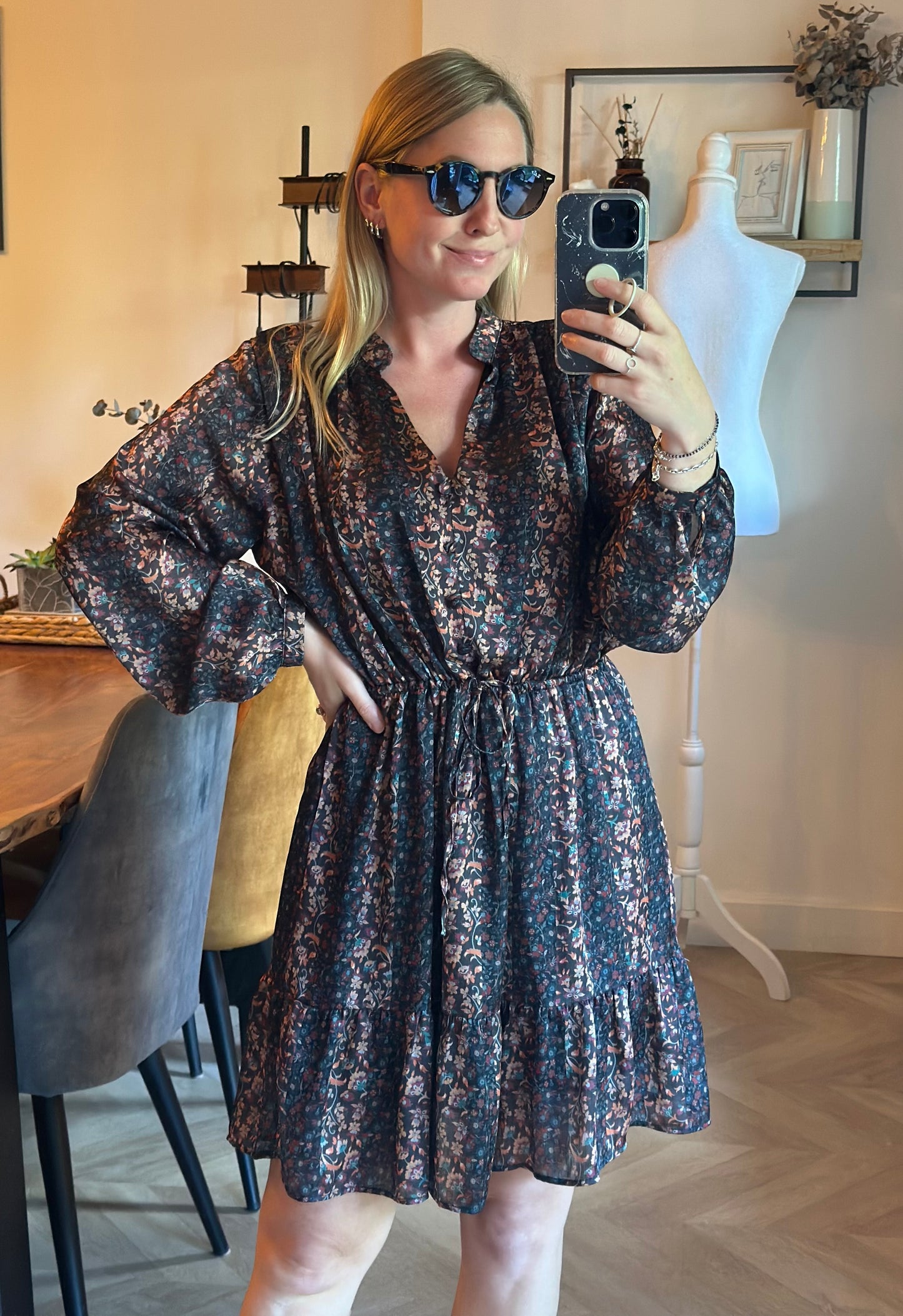 Robe imprimé fleuri noir Promod - taille 38/40