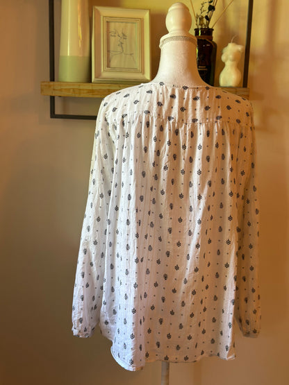 Blouse bohème blanche imprimée T.44